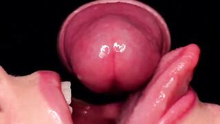 Close up blowjob with the best sloppy mouth service