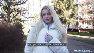 German blonde MILF fucked by a stranger in public for cash