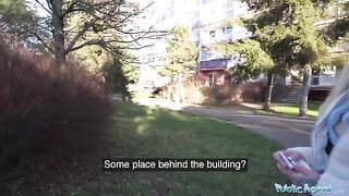 German blonde MILF fucked by a stranger in public for cash