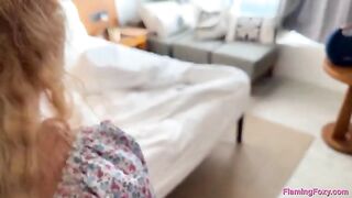 A young slut gets fucked on a webcam in a seaview club hotel