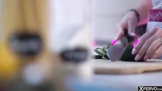 Little Caprice is the chef of desire in this steamy kitchen scene