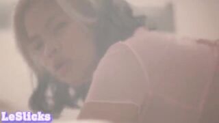 Asian beauty gets her pussy filled with sticky white cum in a hot scene
