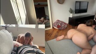 A sexy woman has sex in a hotel room with her husband