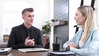 Skinny babe Lily Larimar fucked to get a job