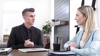 Skinny babe Lily Larimar fucked to get a job