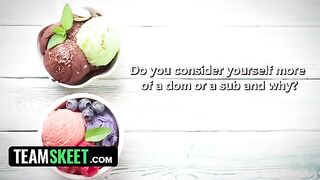 An interview turns into sex for a cool treat on a hot summer day in this steamy video