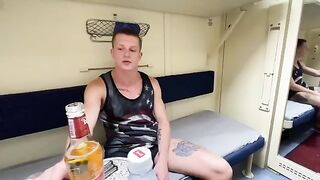 A cute girl was fucked by a hot guy on the train, it was wild