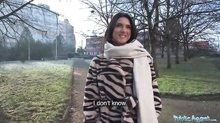 Public pick up with a gorgeous European brunette biology student