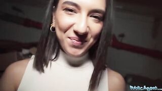 Public pick up with a gorgeous European brunette biology student