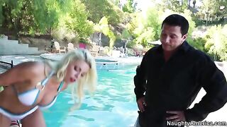 My wife's hot friend Britney Amber is a real cock sucking pro