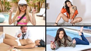 A compilation of passionate encounters with tiny Asian beauties, including Ember Snow and more