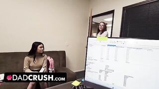 Pervert stepdad fucks his Asian stepdaughter and her slutty friend in a taboo scene