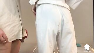 A patient with erection problems is visited by a nurse in an exclusive scene