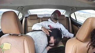 Frecklemonade gets a quick car creampie on an Uber ride
