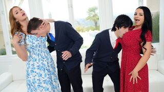 Pervert stepsons can't talk to girls, so their big-titted stepmoms teach them how to be men