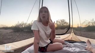 Stepmom takes care of her son while stargazing