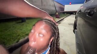 A married woman gave a blowjob to me in the car at the parking lot