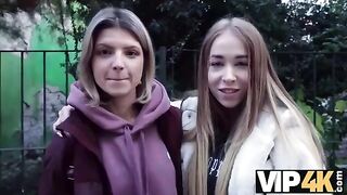 First time with two guys for a young Hungarian girl, caught on camera