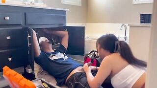 Asian beauty paid for a repairman to fix her stuff, but she offered him sex