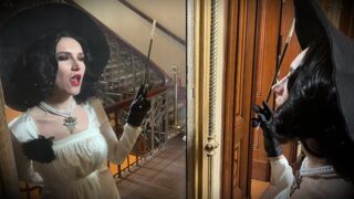 Tall and busty Lady Dimitrescu gets fucked and sucked in this cosplay scene
