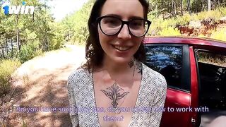 He fixed his car and got fucked by a hot tattooed girl in the ass!
