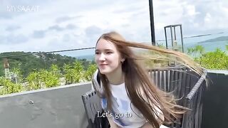 A young guy hooked a girl on vacation and fucked her in the hotel room