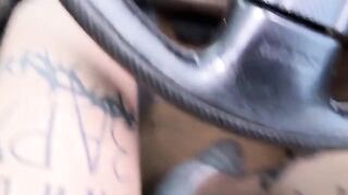 A horny girl masturbates in Uber and gets fucked by driver