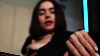 A sexy girl with big boobs gets her pussy smeared with oil and fucked