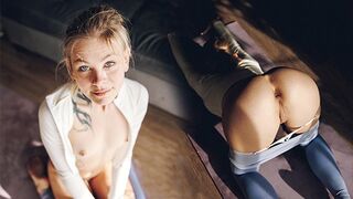 Yoga girl gets her pussy smashed while wearing her exercise pants