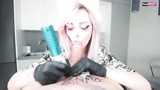 A tattoo session turned into an intense and painful yet pleasurable experience