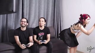 Cindy Luna gets her Latina ass pounded by two cocks in a fierce threesome