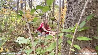 Little Red Riding Hood makes love with the Big Bad Wolf outdoors