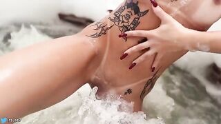 A beautiful woman is fucking with a guy in the hotel pool