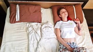 A cute wife made sure her husband was ready for work with a good breakfast and a blowjob