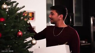 Christmas surprise for the young couple with a steamy, real encounter