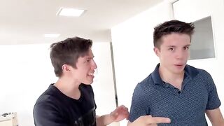 A busty woman has sex with four muscular men in an orgy