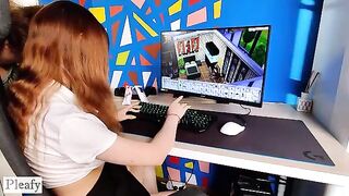 A cute girl wanted to play Sims 4, but her boyfriend had other plans