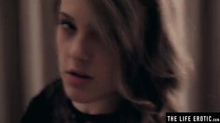 The hot girl has huge natural boobs and she loves to play with them
