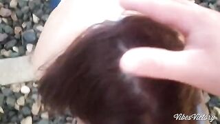 Babe calmed down after sex with a guy in the extreme deepthroat style