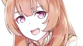 Raphtalia edging, a rising hero’s shield in intense hentai action