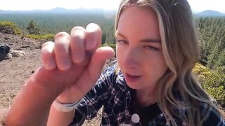A quickie on the mountain top with a girl who loves to suck dick