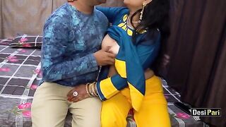 Busty Indian auntie Desi Pari fucked hard for money with clear Hindi audio