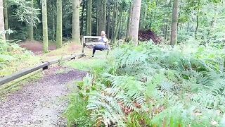 A hot jogger gets fucked outdoors by strangers in the woods during her exercise