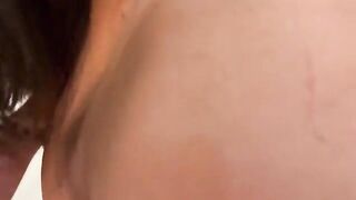 Brunette kitchen sex with her stepbro and cum swallowing