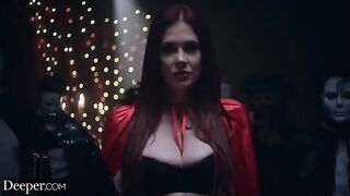 Four submissives serve their Mistress Maitland in a hardcore orgy on Deeper