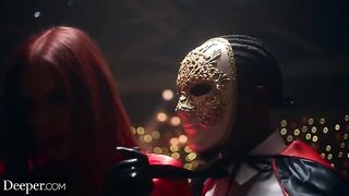 Four submissives serve their Mistress Maitland in a hardcore orgy on Deeper