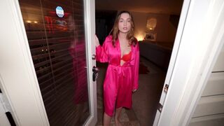 The neighbor's cute wife was home alone on Valentine's Day