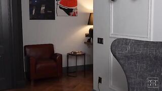 The neighbor is annoying, and he cannot finish with his girlfriend