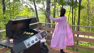 Steaming MILF with big tits fucked outdoors