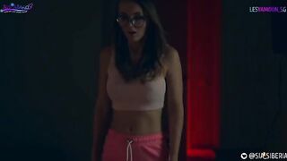Two girls fucked each other with a strapon in a scary Halloween story